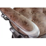 Retro barber kreslo MONET - semišovo hnedá