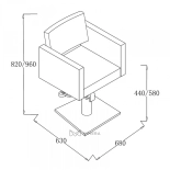 Kadeřnické křeslo NOVA - lesklá černá