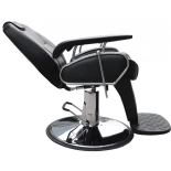 Barber křeslo LEON - lesklá černá