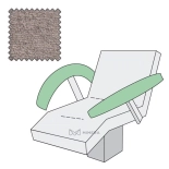 Potah na loketní opěrky (1 pár) 70x10 cm - šedá