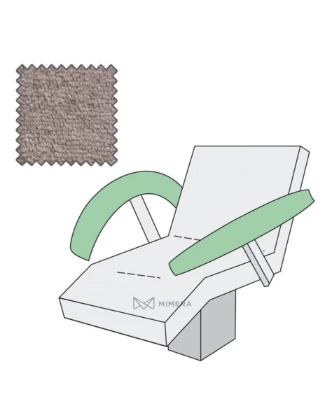 Potah na loketní opěrky (1 pár) 70x10 cm - šedá