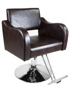 Fotel fryzjerski GWEN - błyszczący brązowo-czarny