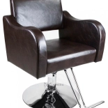 Kadeřnické křeslo GWEN - lesklá hnědo-černá