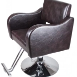 Kadeřnické křeslo GWEN - lesklá hnědo-černá