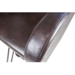 Kadeřnické křeslo GWEN - lesklá hnědo-černá