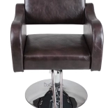 Kadeřnické křeslo GWEN - lesklá hnědo-černá