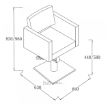 Kadeřnické křeslo NOVA - matná černá