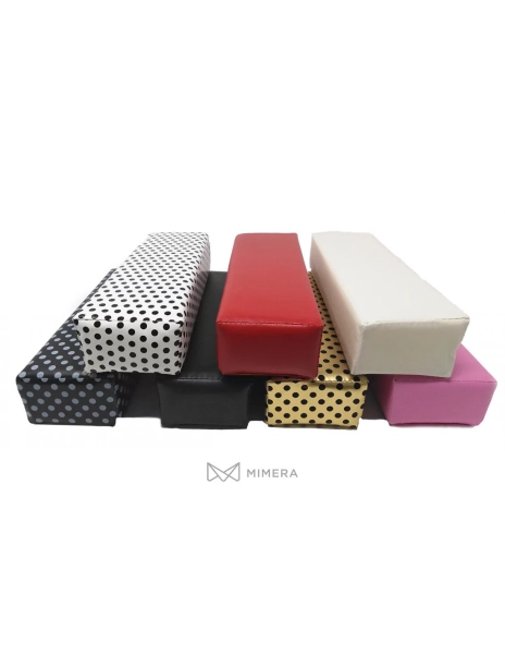 Leather nail art column cushion – gold with black dots