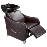 Kadeřnický mycí box GLAMI - černé umyvadlo, lesklá hnědo-černá