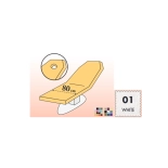 Protective cover for beds with hole - 80 cm - white