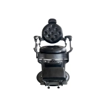 Retro barber křeslo RENOIR GREY - lesklá černá