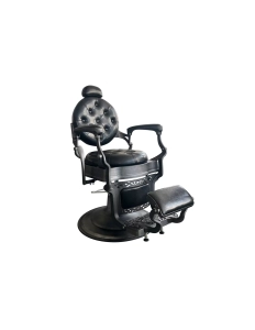 Retro barber chair RENOIR GREY - shiny black