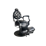 Retro barber křeslo RENOIR GREY - lesklá černá