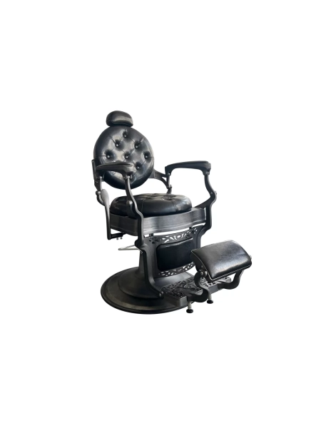 Retro barber křeslo RENOIR GREY - lesklá černá