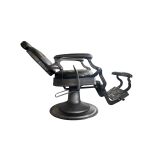 Retro barber křeslo RENOIR GREY - lesklá černá