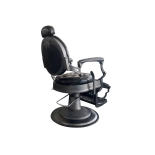 Retro barber křeslo RENOIR GREY - lesklá černá