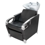 Myjnia fryzjerska ATLAS - umyvalka biała, matowy czarny