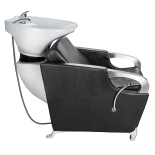 Myjnia fryzjerska ATLAS - umyvalka biała, matowy czarny