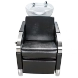 Myjnia fryzjerska ATLAS - umyvalka biała, matowy czarny