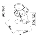 Kadeřnické křeslo JANE - matná černá