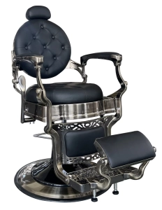 Retro barber chair RENOIR BRONZ - matt black