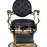 Retro barber chair RENOIR GOLD - matt black