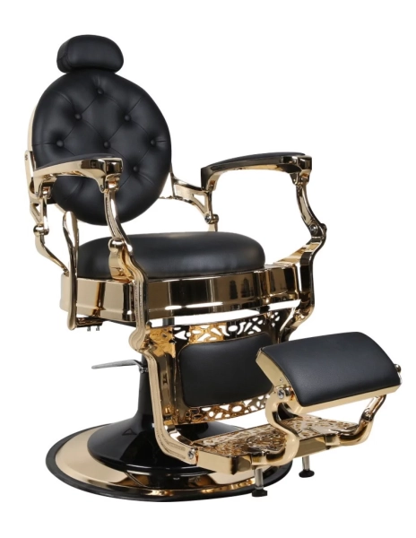Retro barber chair RENOIR GOLD - matt black