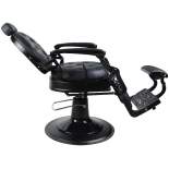 Retro Barberstuhl RENOIR BLACK - matt schwarz