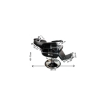 Barber křeslo LIMO - lesklá černá