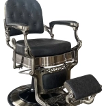 Retro barber chair CEZANNE BRONZ - suede black