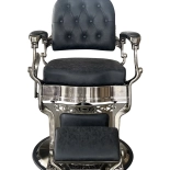 Retro barber chair CEZANNE BRONZ - suede black