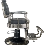 Retro barber chair CEZANNE BRONZ - suede black