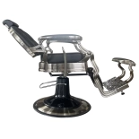 Retro barber chair CEZANNE BRONZ - suede black