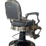 Retro barber chair CEZANNE BRONZ - suede black