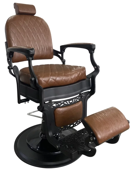 Retro barber chair CEZANNE BLACK - cooper brown