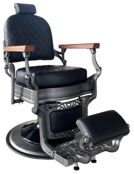 Retro barber chair CEZANNE GREY - matt black