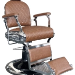 Retro fotel barberski ELEGANCE - miedziany brąz