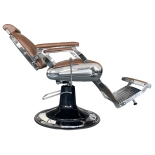 Retro fotel barberski ELEGANCE - miedziany brąz