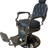 Retro barber chair CEZANNE BRONZ - suede black