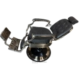 Retro barber chair CEZANNE BRONZ - suede black