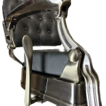 Retro barber chair CEZANNE BRONZ - suede black