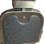 Retro barber chair CEZANNE BRONZ - suede black