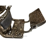 Retro barber chair CEZANNE BRONZ - suede black