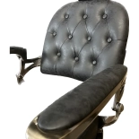 Retro barber chair CEZANNE BRONZ - suede black
