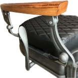 Retro barber chair CEZANNE GREY - matt black