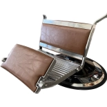Retro fotel barberski ELEGANCE - miedziany brąz