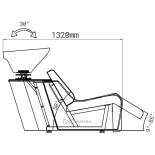 Shampoo chair BARI E1 - matt black - Display item
