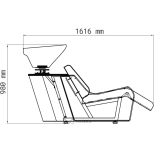 Shampoo chair BARI E1 - matt black - Display item