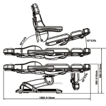 Electric cosmetic bed NICO DELUX PLUS E4 BLACK - swivel with heating, light grey