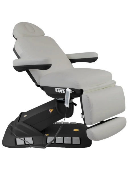 Electric cosmetic bed NICO DELUX PLUS E4 BLACK - swivel with heating, light grey